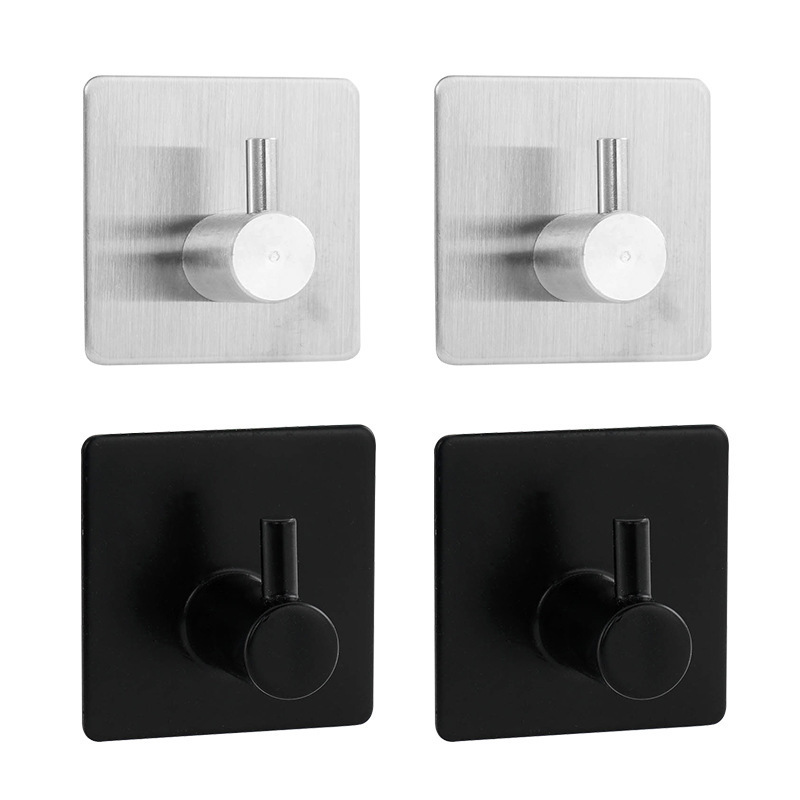 Self Adhesive Hook Matt Black Towel Hook For Bathroom Modern Robe Hook