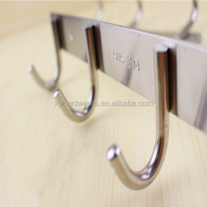 Homeware Wall Coat Hooks Wall Mounted Stainless Steel Clothes Hanger Hook Rack For Hotel