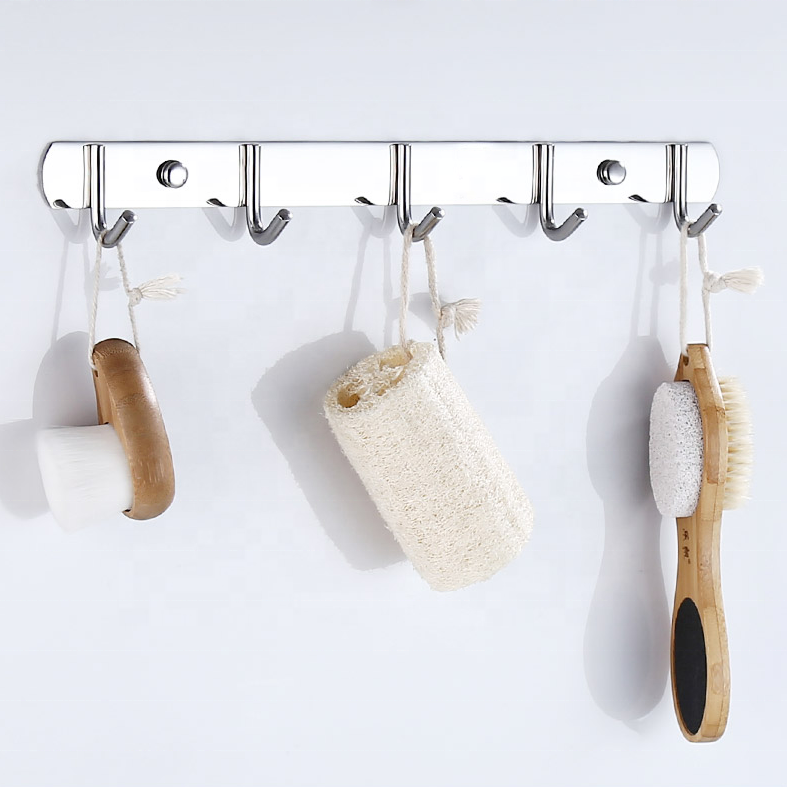 Homeware Wall Coat Hooks Wall Mounted Stainless Steel Clothes Hanger Hook Rack For Hotel