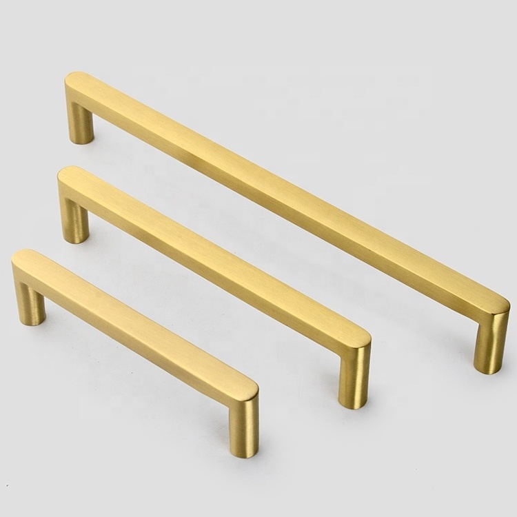 New Design Nordic Minimalist Brushed Brass Cabinet Furniture Handle Cupboard Drawer Door Handle