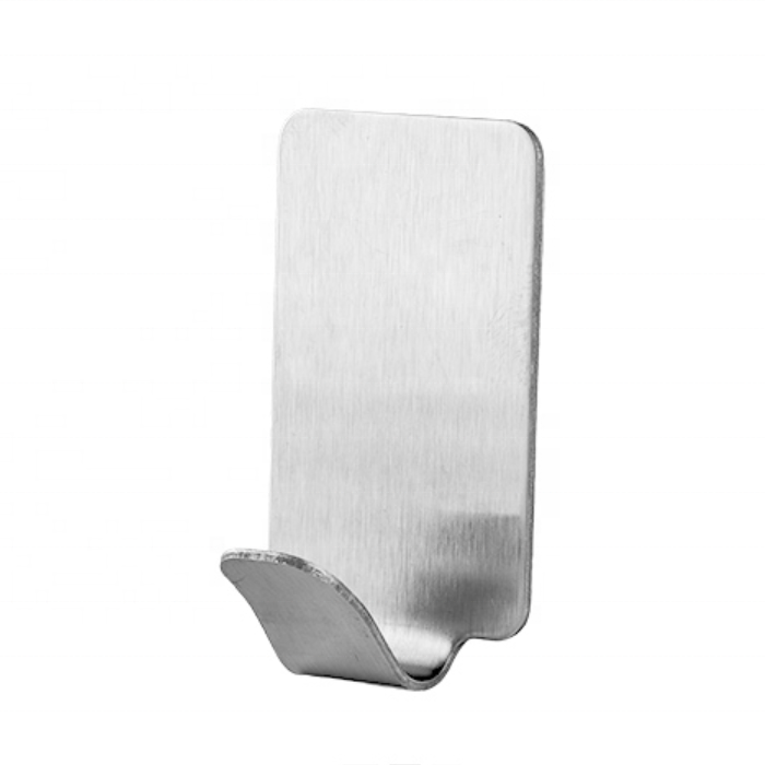 Self Adhesive Stainless Steel Wall Mount Cloth Towel Coat Rail Hanger Metal Hook