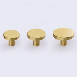 Home decoration Brushed Cabinet Cupboard Drawer Door Handle Gold round cabinet hardware Brass Knob