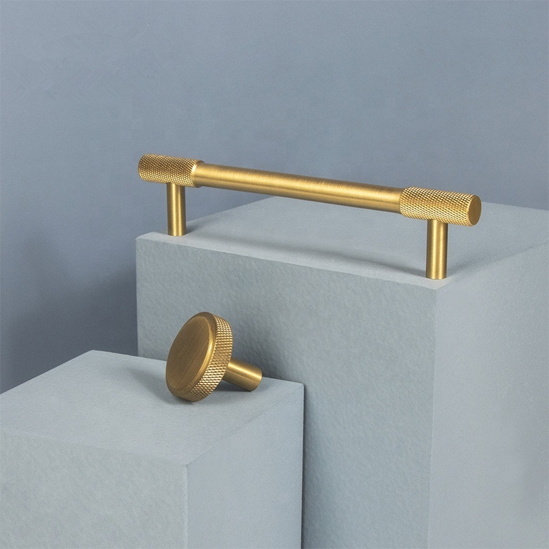 Customized Gold Cabinet Handles Round Drawer Pulls Brushed Brass Cabinet Pull Knob