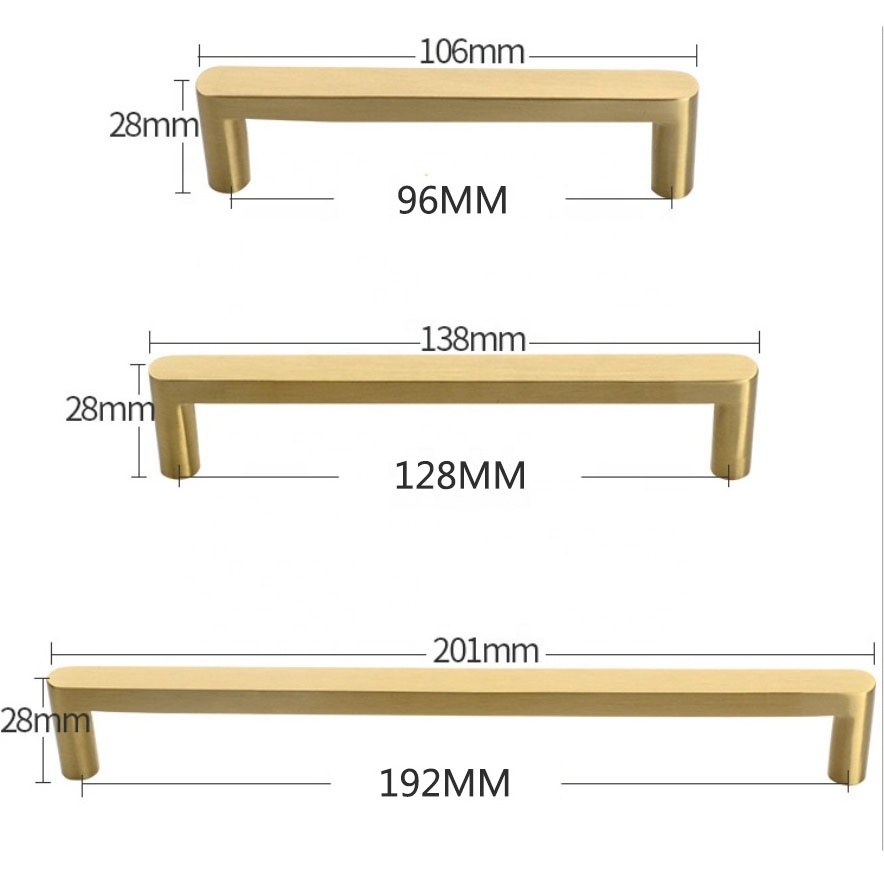 New Design Nordic Minimalist Brushed Brass Cabinet Furniture Handle Cupboard Drawer Door Handle