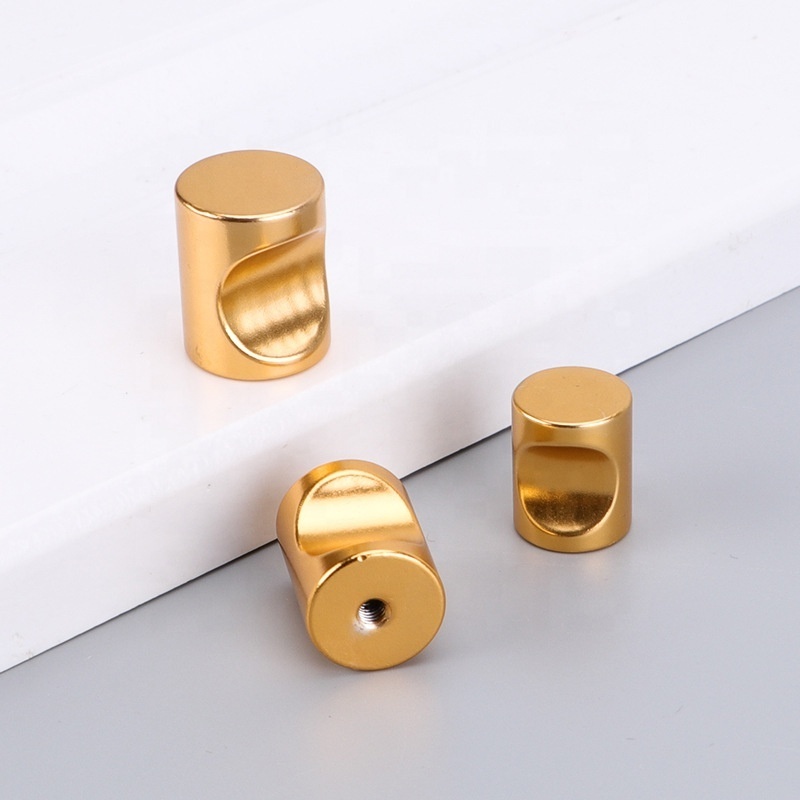 Solid Single Hole Aluminium Cabinet Handle Round Gold Furniture Drawer Cupboard Dresser Pull Knobs