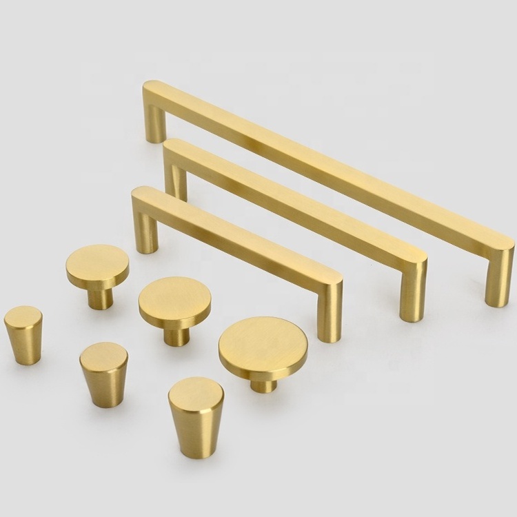 New Design Nordic Minimalist Brushed Brass Cabinet Furniture Handle Cupboard Drawer Door Handle