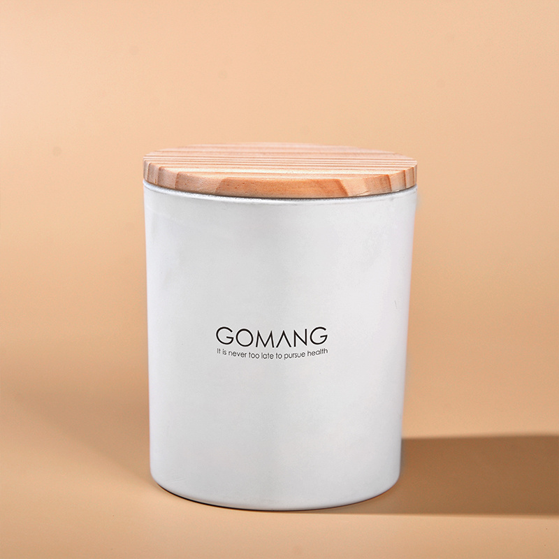 Gomang wholesale custom private label candles 8oz soy wax scented candle with wiite black glass jar