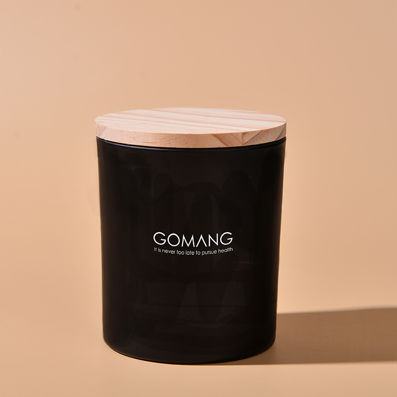 Gomang wholesale custom private label candles 8oz soy wax scented candle with wiite black glass jar