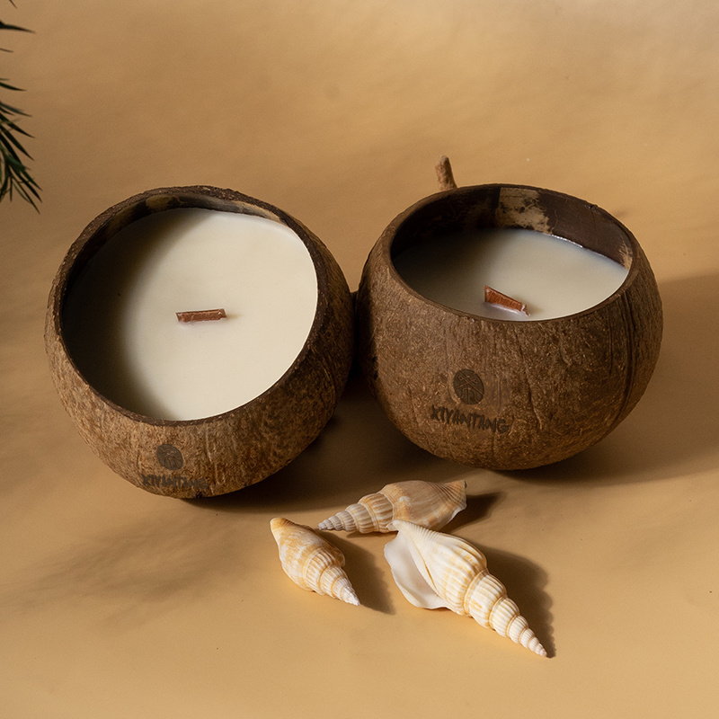 Hot selling luxury customize private label soy wax coconut bowl shell candle