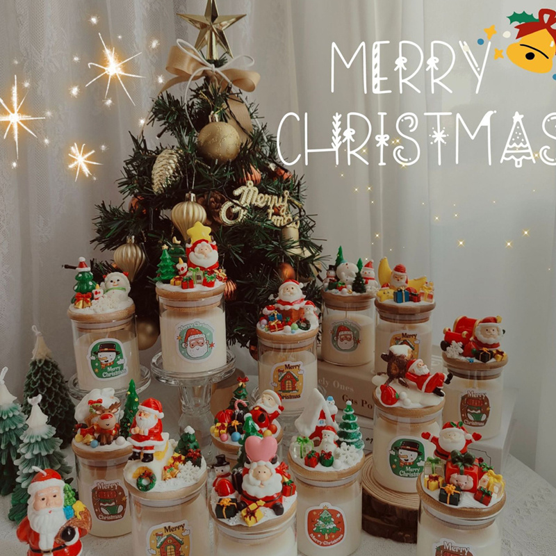 Christmas candle creative cross-border gift ornaments handmade Santa Claus elk scented candle