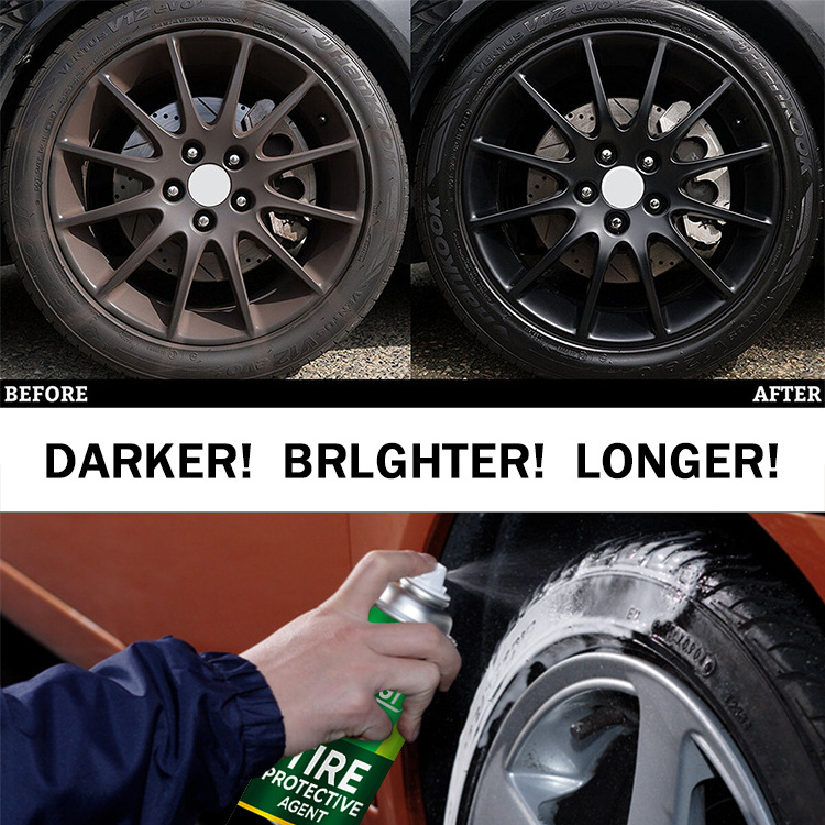 High Gloss Eco Tire Shine Gel Aerosol Spray Tire Shine Applicator Concentrate Solution Rust Remover Silicone Tire Shine Spray