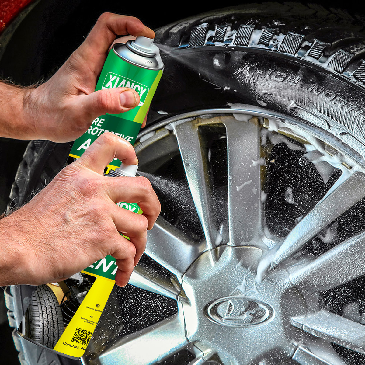 Eco Tire Shine Gel Aerosol Spray Tire Shine Silicone High Gloss Concentrate Solution Rust Remover Silicone Tire Shine Spray