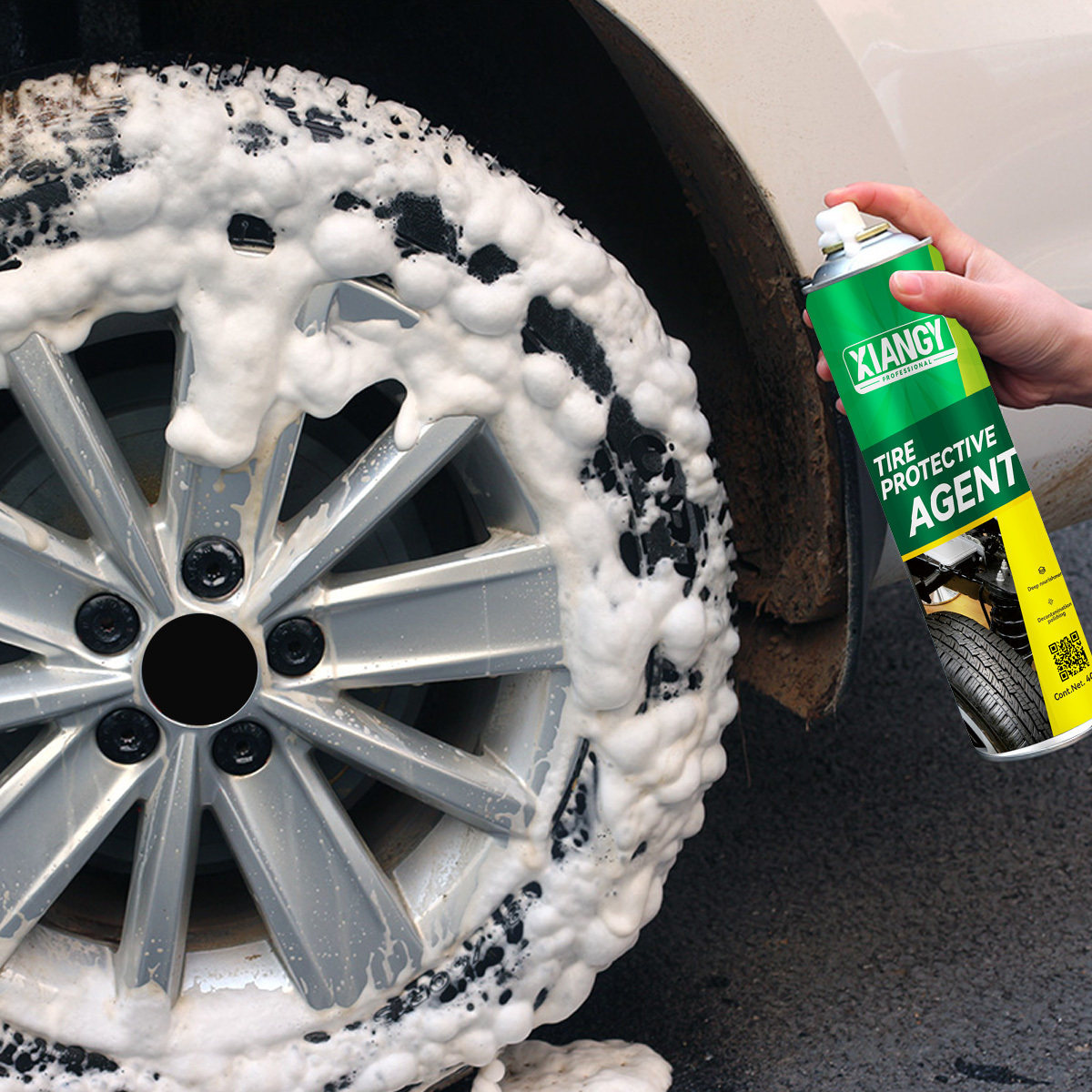 Eco Tire Shine Gel Aerosol Spray Tire Shine Silicone High Gloss Concentrate Solution Rust Remover Silicone Tire Shine Spray