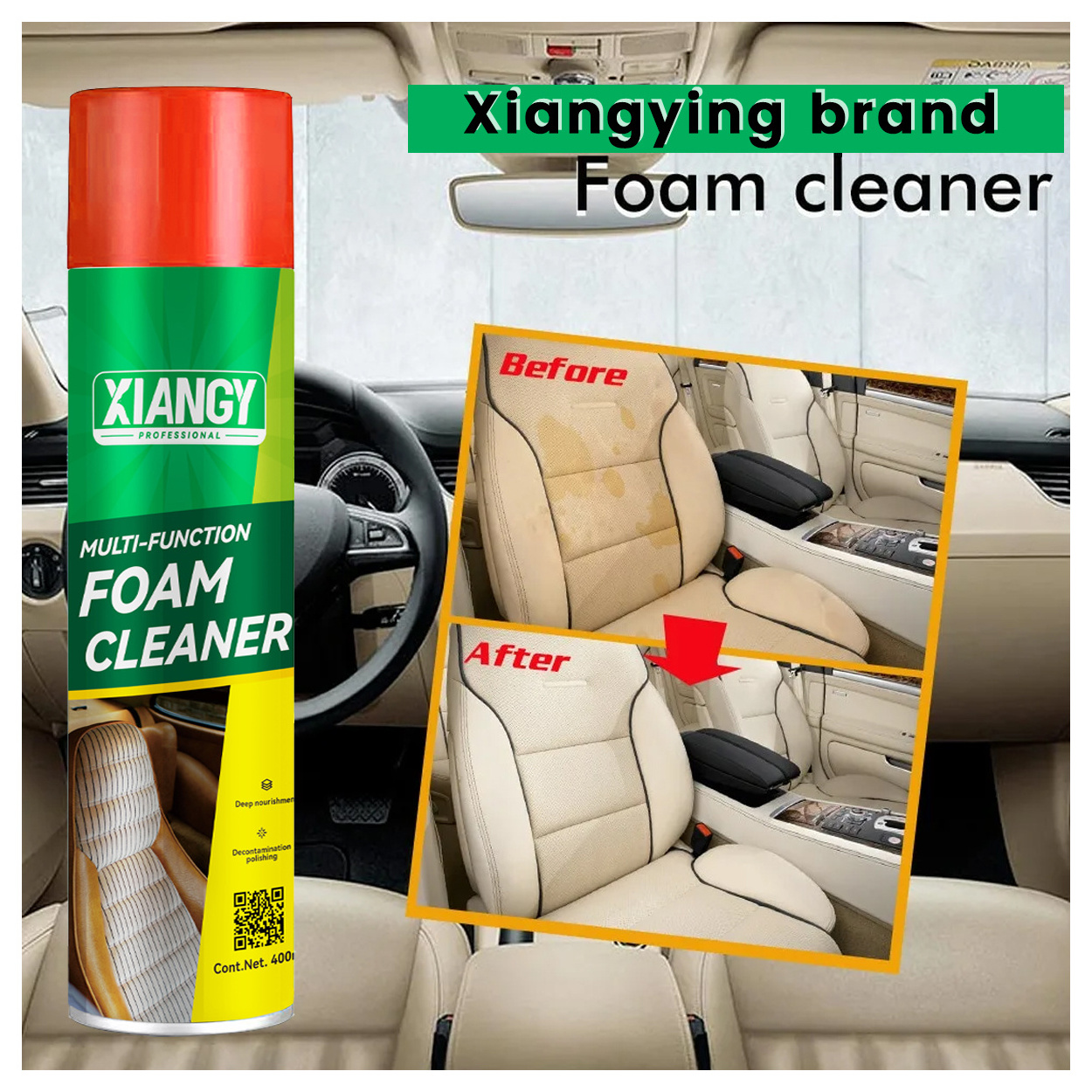 Factory OEM Multi Purpose Foam Cleaner Spray 650ml Interior Polish Wax Car Leather Seat Cleaner