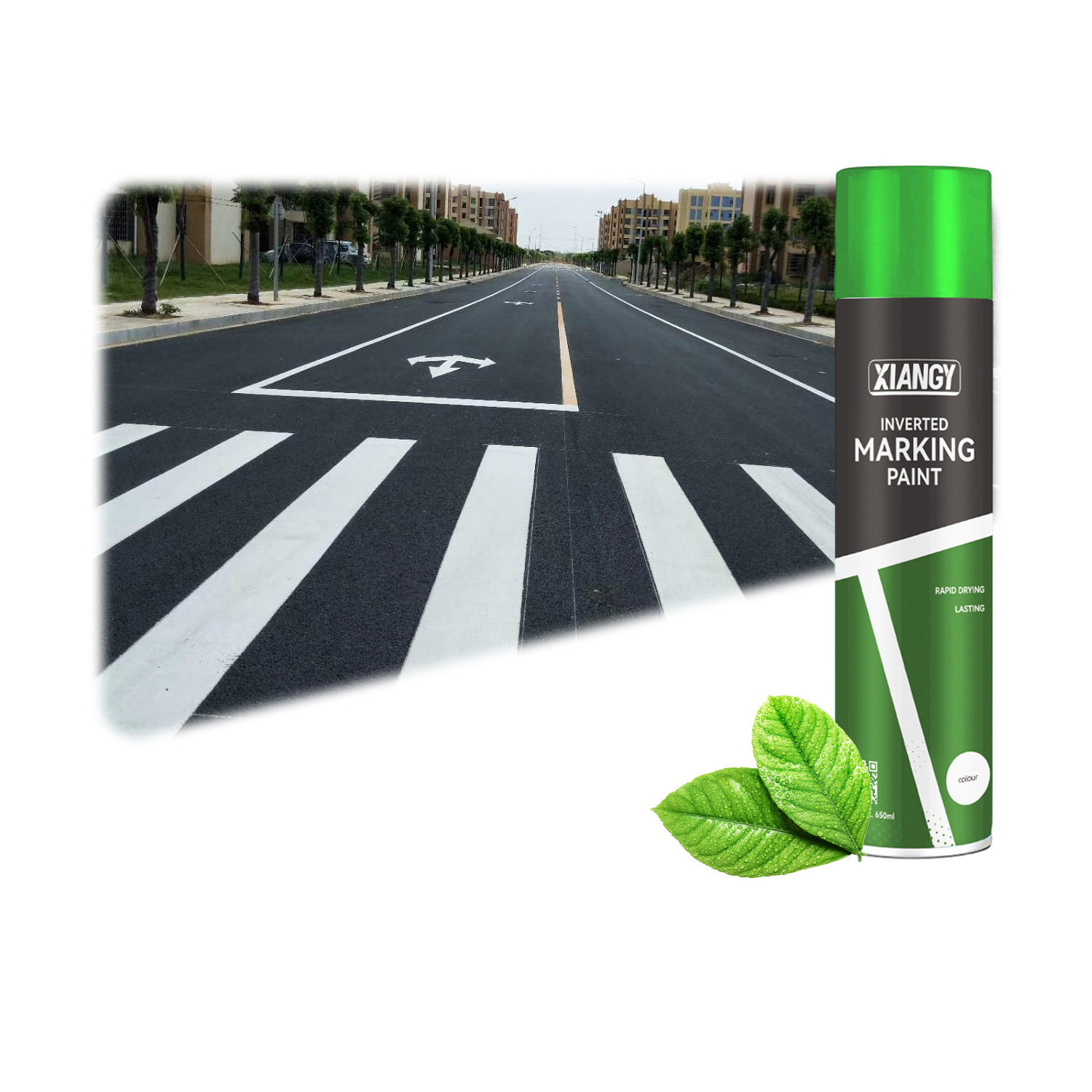 Factory wholesale  750ML High visibility aerosol acrylic Traffic Orientation Marking Paint upside down Spray for road markings