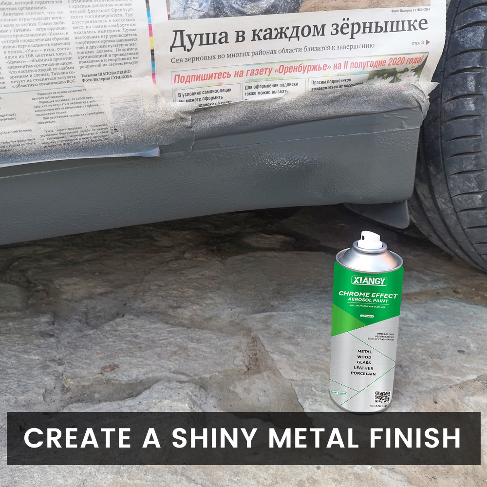 Free Sample Car Plastic Aerosol Metal Silver Stainless Steel Chemical Mirror Paint Chrome Spray Paint