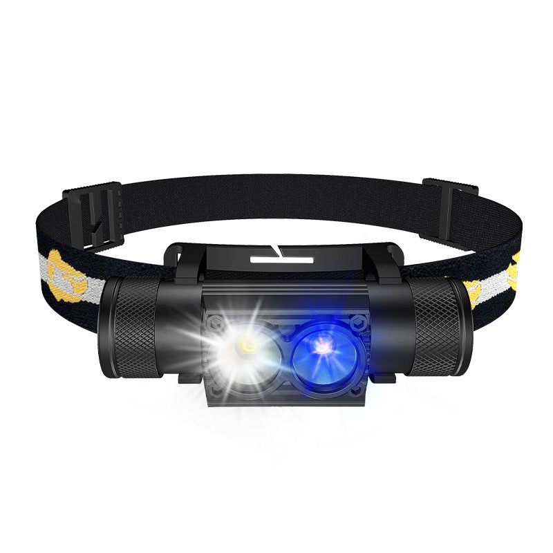 High Power Headlamp Waterproof Rechargeable Led Headlamp Red Safety Light Portable Head Lamp Outdoor Torch Blue