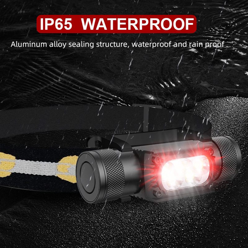 Waterproof USB Type-C Rechargeable LED Head lamp 18650 Led light headlamp for camping headlamp