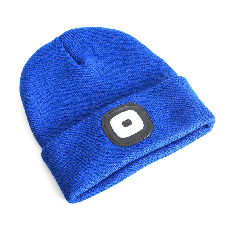 Winter Warm Knitted Hats Headphone Rechargeable Bright LED Headlamp Unisex Beanie Hat For Running Hiking Camping Ice Fishing