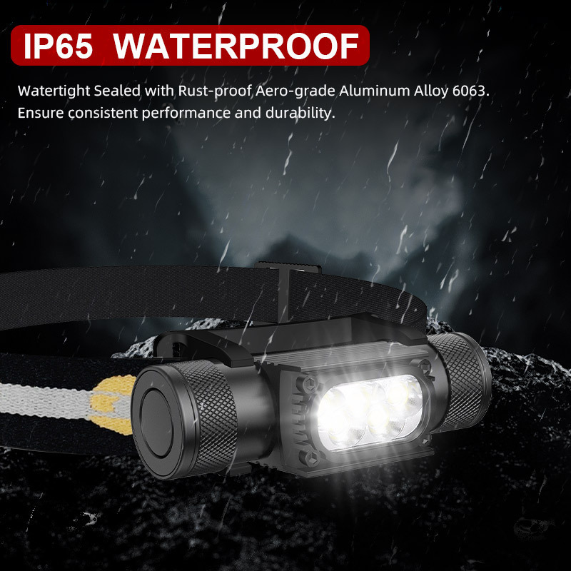 Portable Powerful Waterproof Head Torch Rechargeable 1500LM Head Lamp Five Modes Head Torch LED