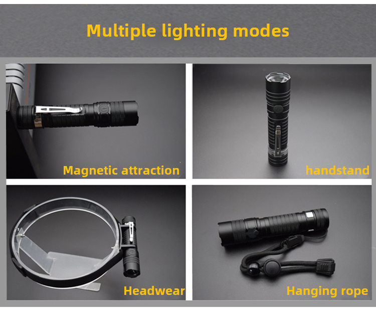 Camping Hiking Rechargeable Torches Custom Laser Logo Aluminum LED Flashlight Mini Pocket Led Torch