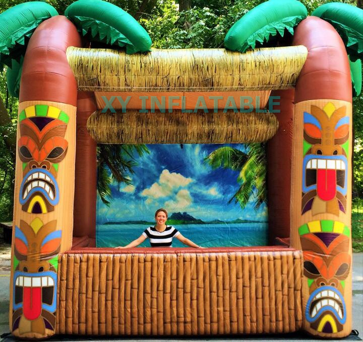 Hot sale outdoor inflatable tiki bar, inflatable beach bar tent for sale