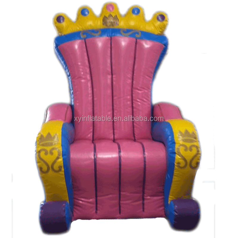 2021 Giant pink kids princess and king inflatable throne chairs for sale