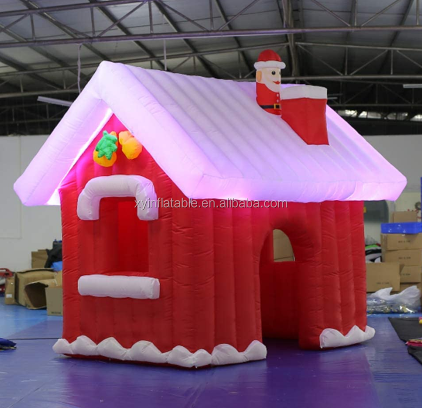 2024 Hot sale inflatable Santa grotto, inflatable Christmas house for outdoor decoration