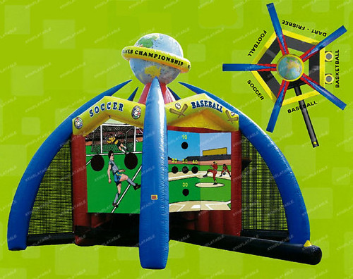 Outdoor World Sport Arena inflatables, 5-in-1 Inflatable Carnival Midway toss game for sale