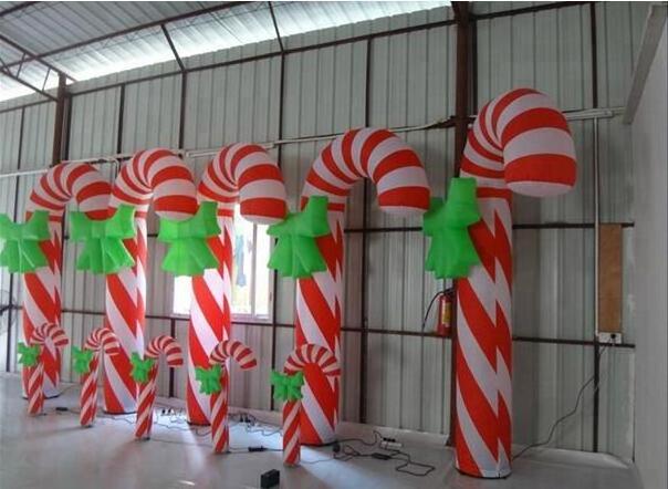 Holiday Yard Decor giant inflatable candy cane for outdoor Christmas decoration