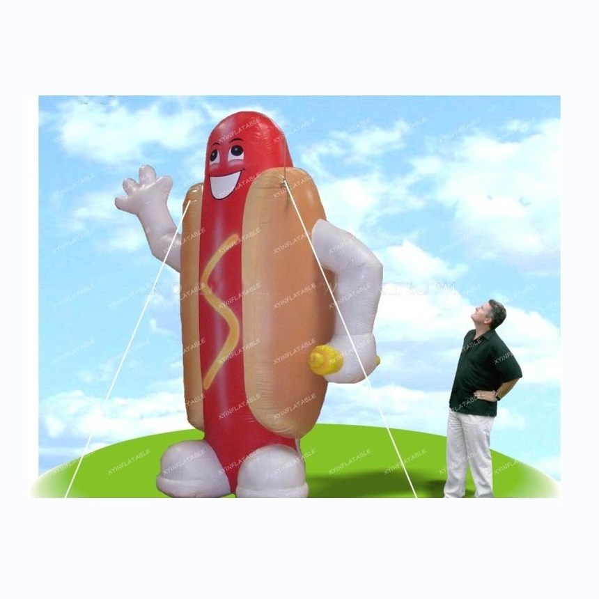 2021 Hot sale inflatable hotdog fast food, giant inflatable hot dog for advertising