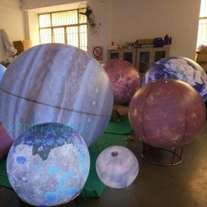 Hot sale inflatable planet balloon, large led inflatable hanging planets for decoration