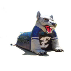 Hot sale inflatable wolf tunnel, inflatable wolf mascot entrance for football game