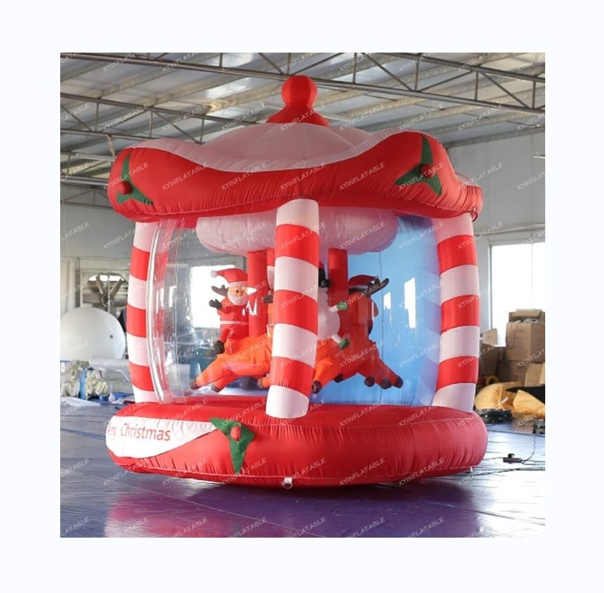 2023 Hot sale outdoor inflatable Christmas carousel, Christmas yard inflatables for decoration