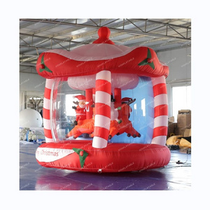 2023 Hot sale outdoor inflatable Christmas carousel, Christmas yard inflatables for decoration