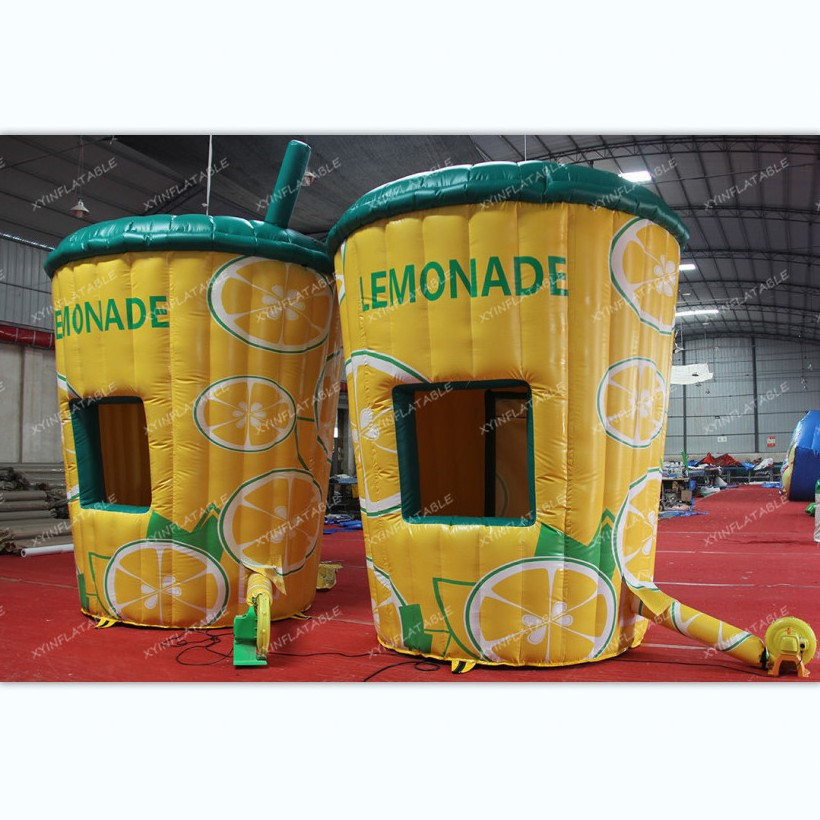 2021 Hot sale inflatable lemonade cart booth with customized printing banner for sale