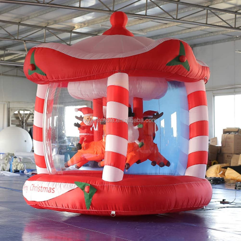 2023 Hot sale outdoor inflatable Christmas carousel, Christmas yard inflatables for decoration