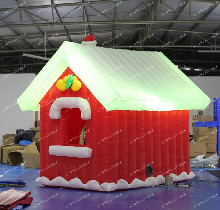 2024 Hot sale inflatable Santa grotto, inflatable Christmas house for outdoor decoration