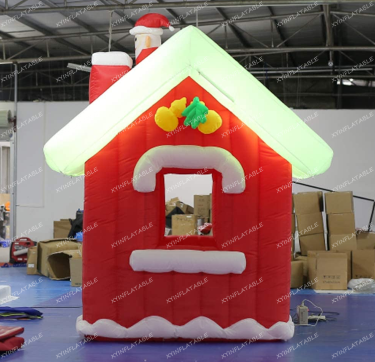 2024 Hot sale inflatable Santa grotto, inflatable Christmas house for outdoor decoration