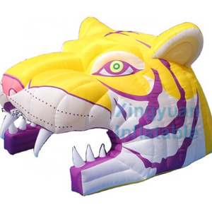 2024 Hot sale custom inflatable tiger head mascot tunnel entrance for football game