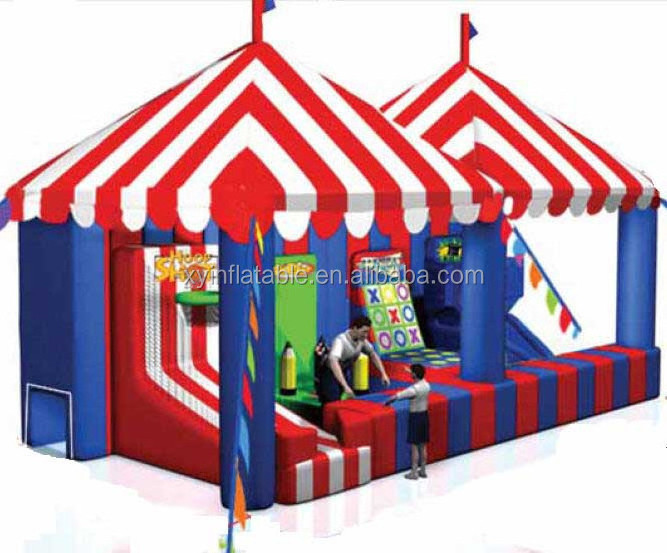 Cheerful 4in1 inflatable carnival midway game for adults kids