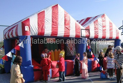 Cheerful 4in1 inflatable carnival midway game for adults kids