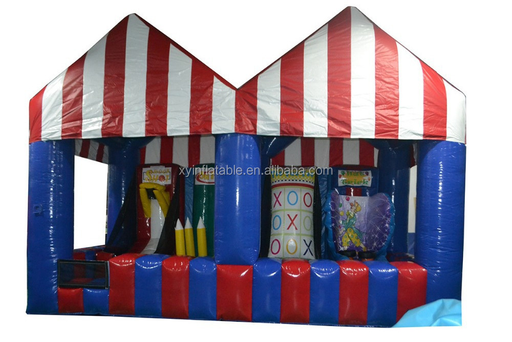 Cheerful 4in1 inflatable carnival midway game for adults kids