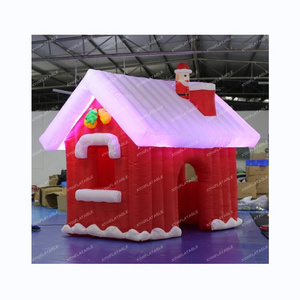 2024 Hot sale inflatable Santa grotto, inflatable Christmas house for outdoor decoration