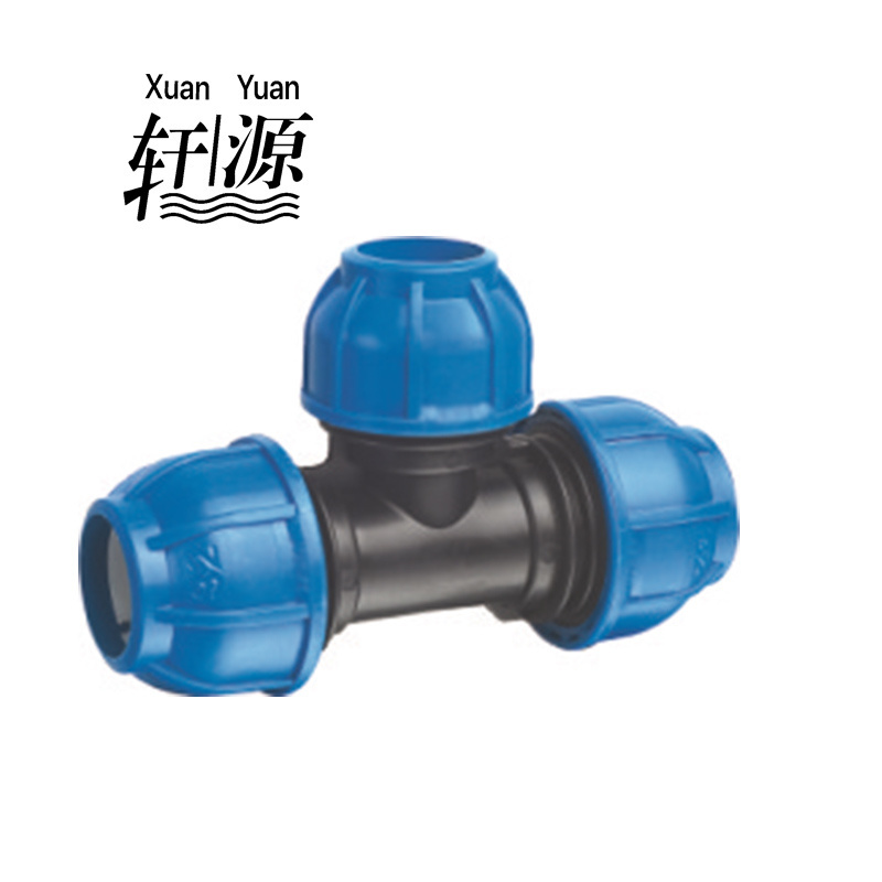 PP Compression Fitting  Equal Tee Irrigation Fitting for PE PVC PPR Pipes economical light type pn10 quick connector