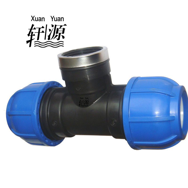 PP Compression Fitting  Equal Tee Irrigation Fitting for PE PVC PPR Pipes economical light type pn10 quick connector