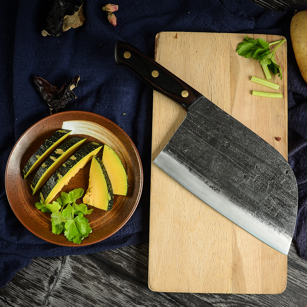 Yangjiang Full Tang Chef Knives Outdoor Big Butcher Stainless Steel Full Tang Big Outdoor Meat Cleaver Forged