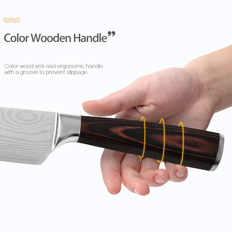 Best Feedback Comment Japanese chef knife Wooden Handle 7 Inch Santoku Kitchen Knife With Gift Box