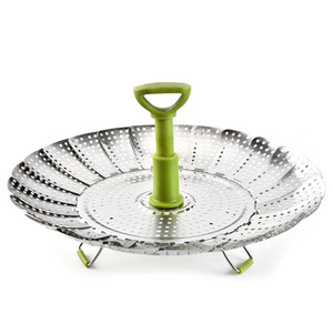 Xingye OEM Food Grade Expandable Vegetable Steamer Basket Folding Stainless Steel Steamer