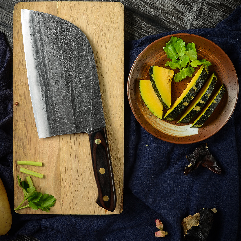 Yangjiang Full Tang Chef Knives Outdoor Big Butcher Stainless Steel Full Tang Big Outdoor Meat Cleaver Forged